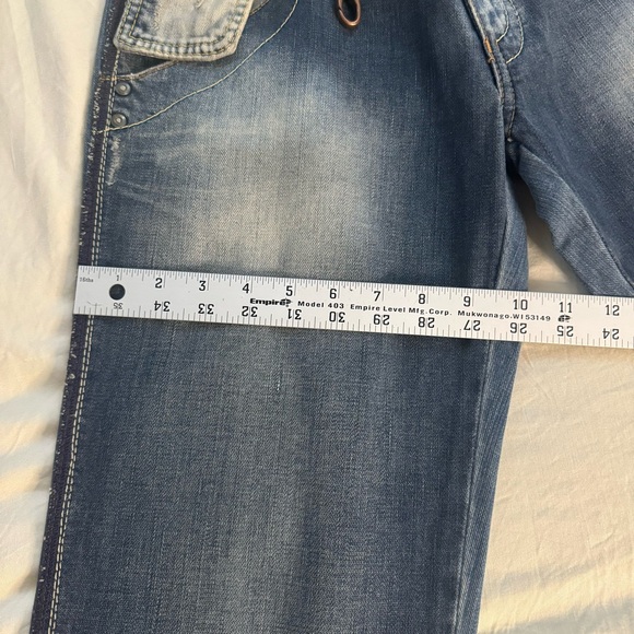 MISS SIXTY Y2K Denim Boot Cut Jeans Distressed Women’s 30 UNIQUE POCKETS - Picture 10 of 13